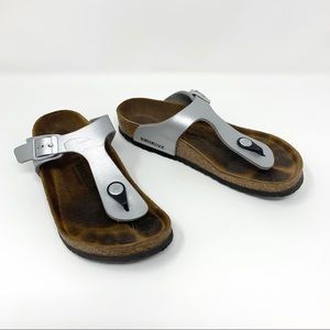 Birkenstock Gizeh Kids Birko-Flor Silver Sandals
